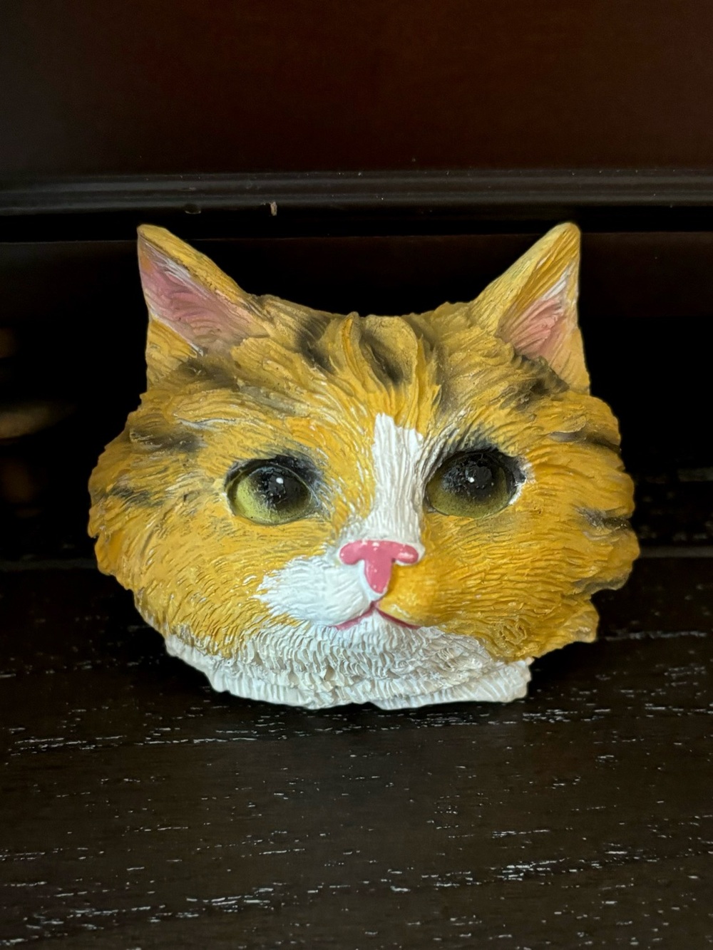 Hand Painted Orange Tabby Cat Face Magnet
